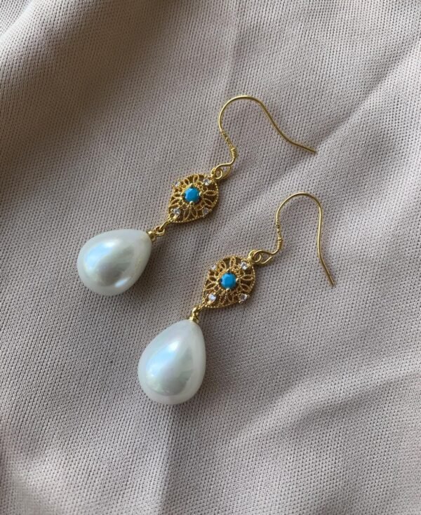Kallos By Woodenza Pearl Earrings