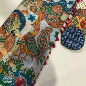 KALAMKARI LINEN BLEND SAREE