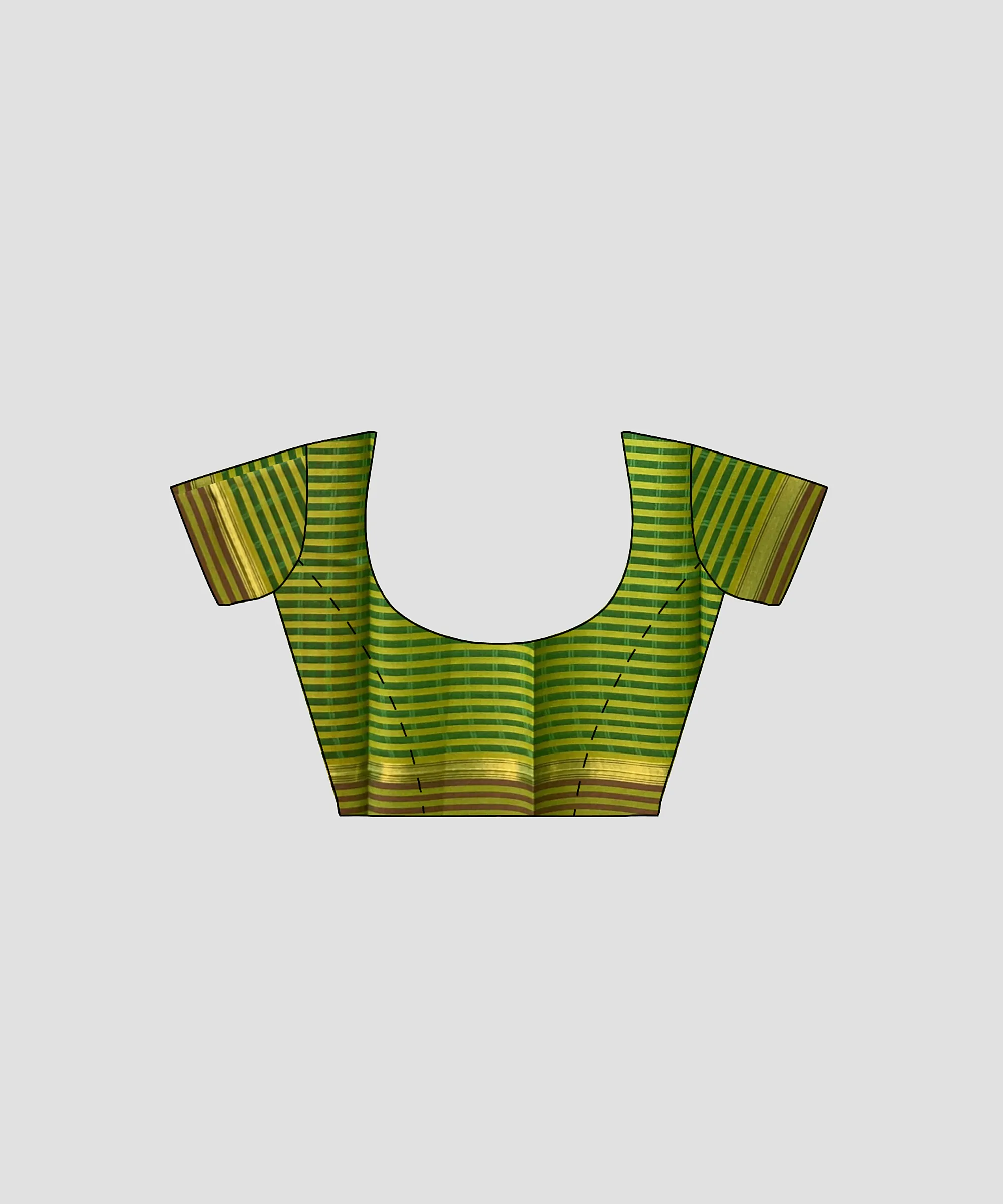 Woodloom Striped Handloom Cotton And Silk Blend Saree - Image 5