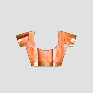 Woodloom Handloom Saree Cotton And Kora Silk Blend With Copper Finish Kasavu Border - Image 4