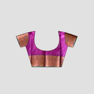 Woodloom Handloom Saree Cotton And Kora Silk Blend With Kasavu Border - Image 5