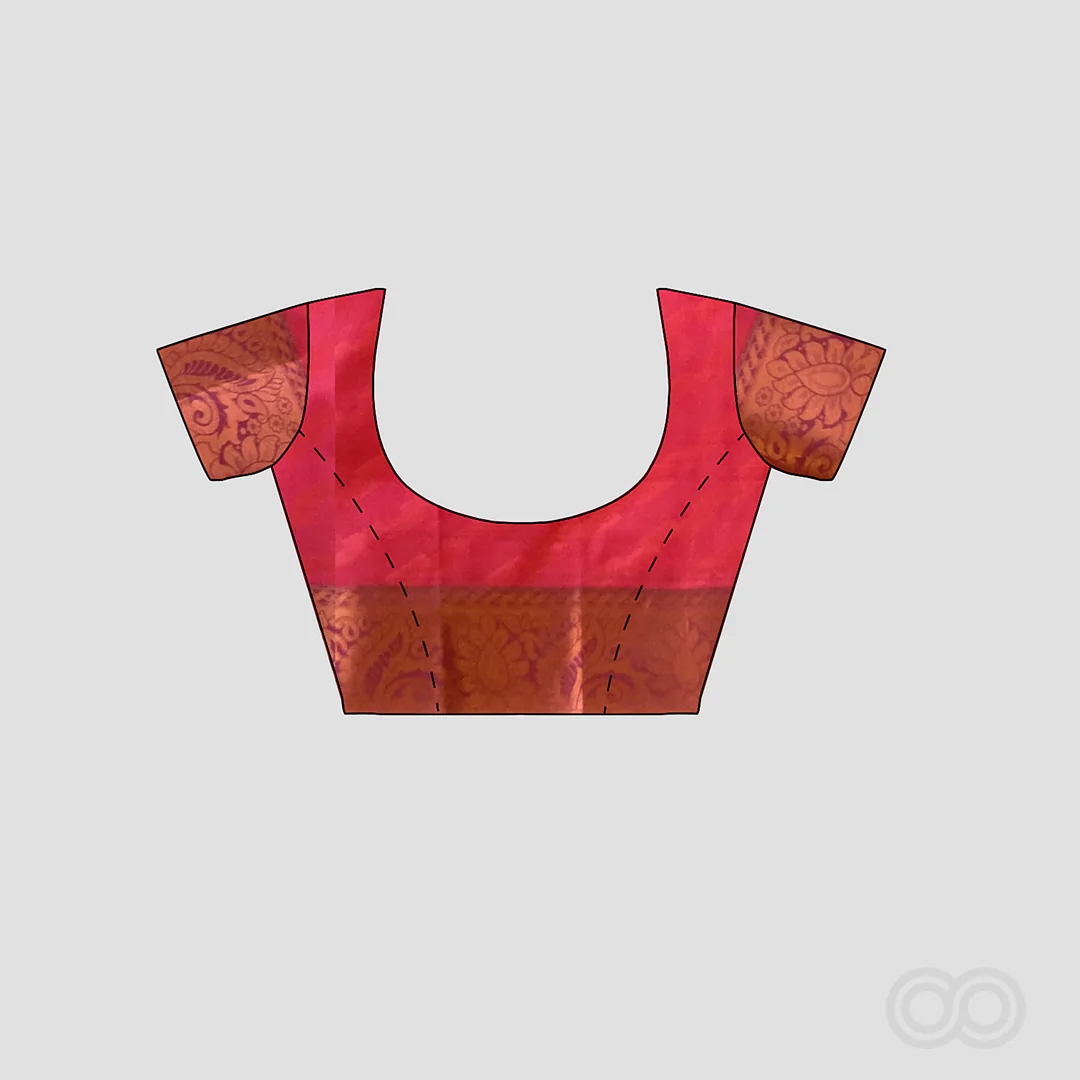 Woodloom Handloom Saree Cotton And Kora Silk Blend With Kasavu Border - Image 4