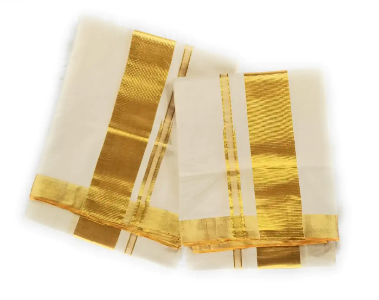 Woodloom Women Single Set Mundu With Kuri - Image 3