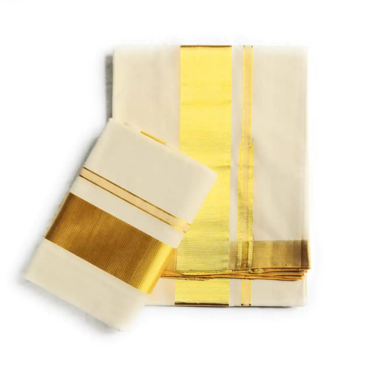 Woodloom Women Single Set Mundu With Kuri - Image 2