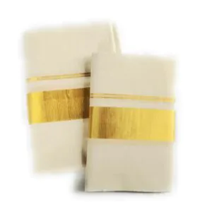 Woodloom Women Single Set Mundu With Kuri