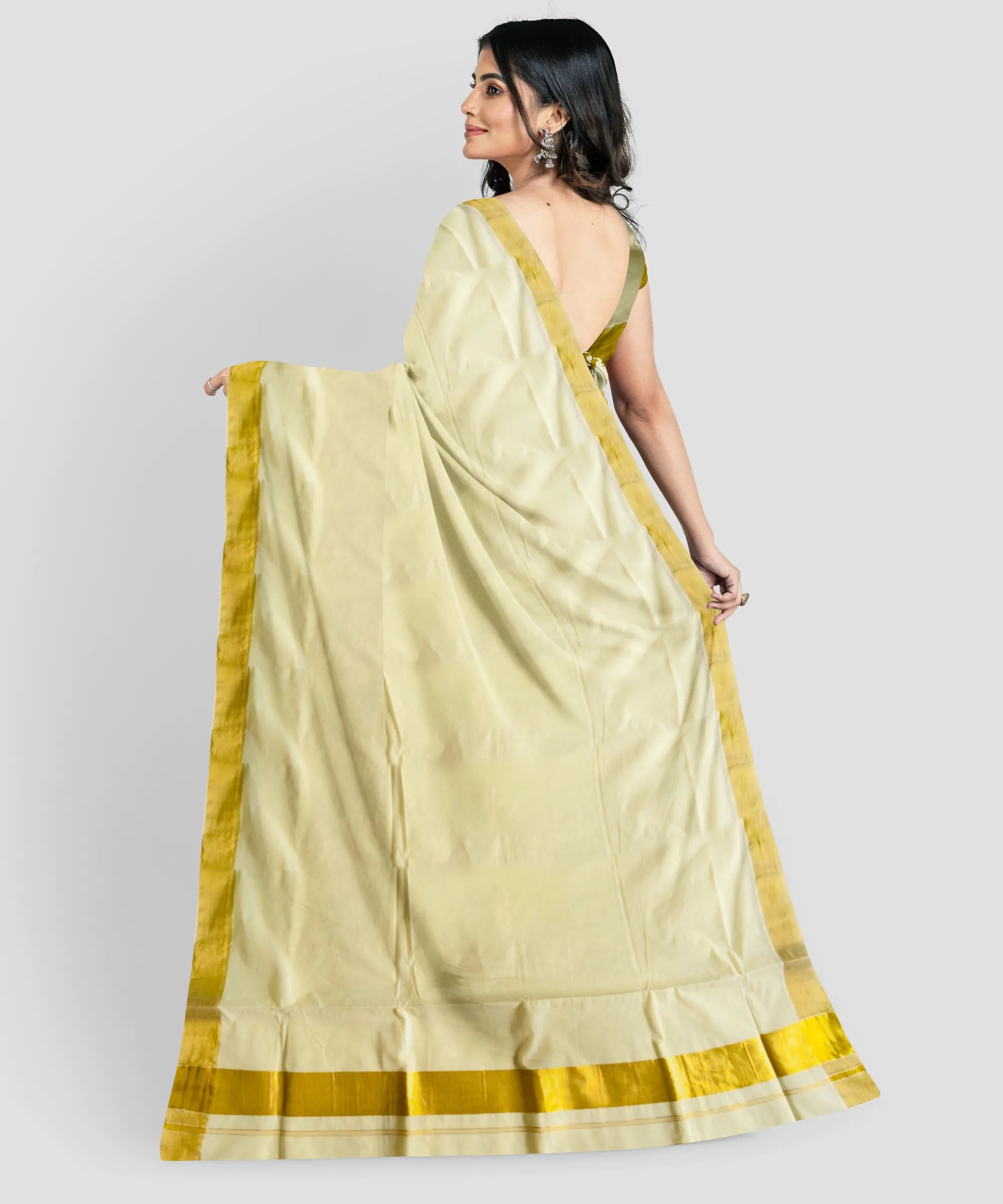 WOODLOOM HANDLOOM COTTON KERALA SAREE - Image 6