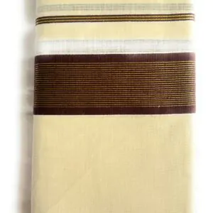WOODLOOM KERALA KASAVU HANDLOOM MUNDU - Image 3