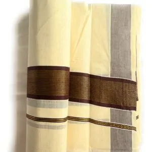 WOODLOOM KERALA KASAVU HANDLOOM MUNDU - Image 4