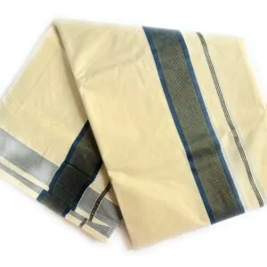 WOODLOOM KERALA HANDLOOM KASAVU MUNDU - Image 2