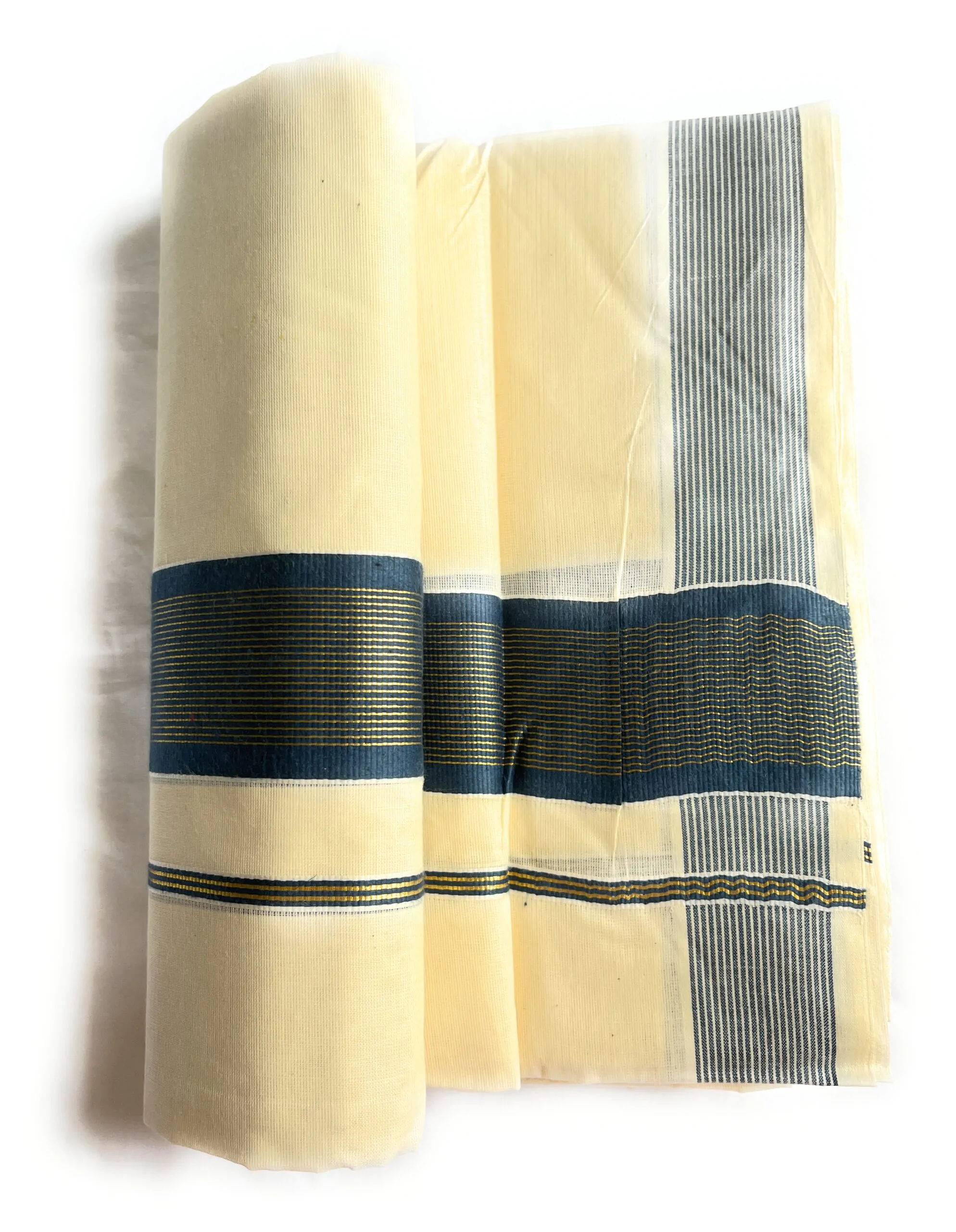 WOODLOOM KERALA HANDLOOM KASAVU MUNDU - Image 4