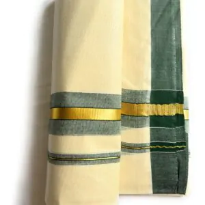 WOODLOOM HANDLOOM KERALA KASAVU MUNDU - Image 4