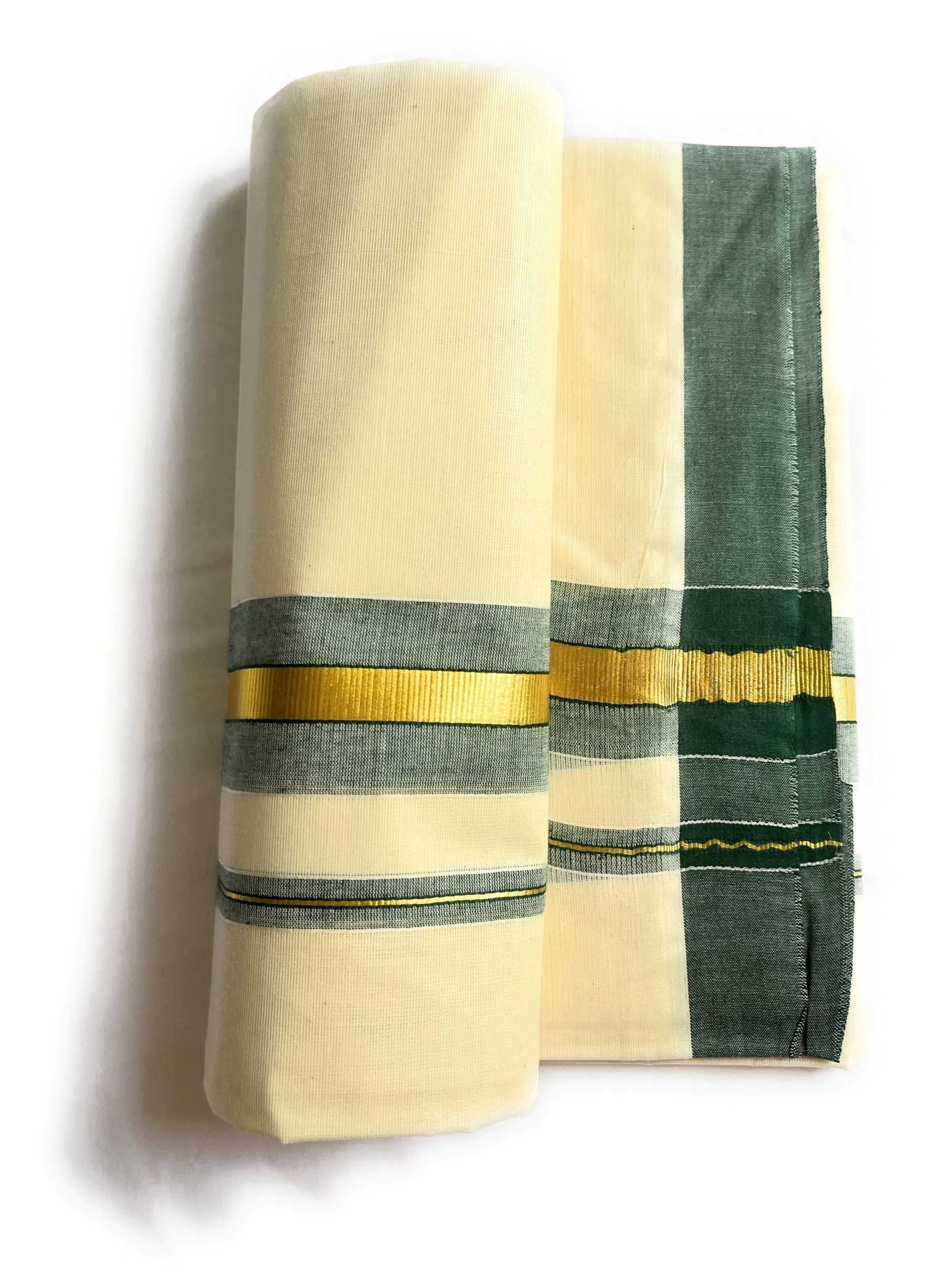 WOODLOOM HANDLOOM KERALA KASAVU MUNDU - Image 4