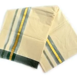 WOODLOOM HANDLOOM KERALA KASAVU MUNDU - Image 3