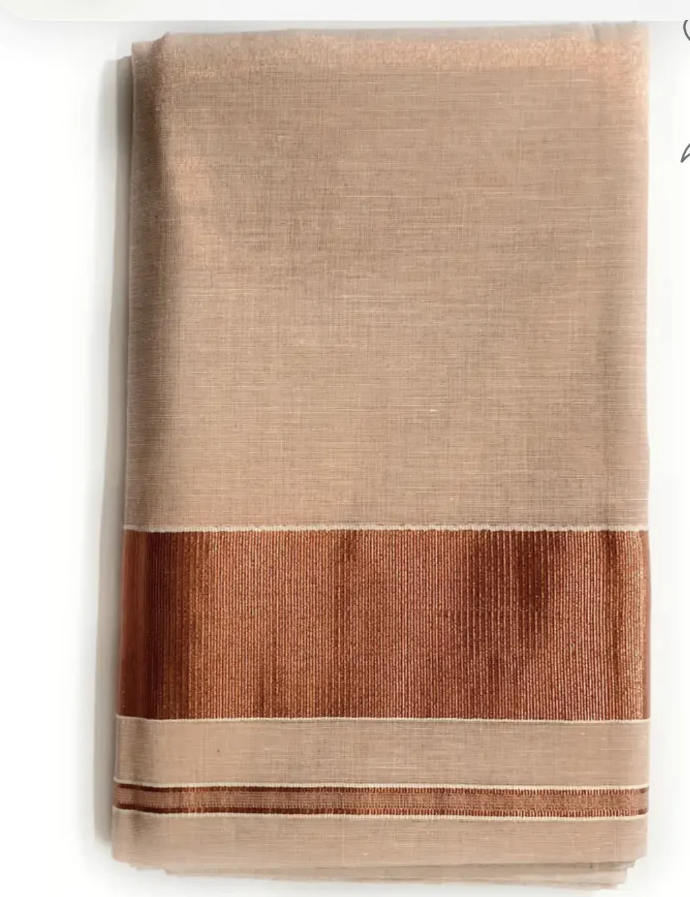 WOODLOOM HANDLOOM TISSUE KASAVU SAREE - Image 4