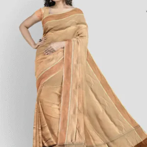 WOODLOOM HANDLOOM TISSUE KASAVU SAREE - Image 6