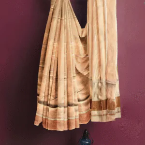 WOODLOOM HANDLOOM TISSUE KASAVU SAREE - Image 9