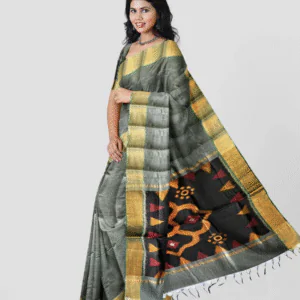 WOODLOOM HANDLOOM WOVEN POCHUMPALLY SAREE - Image 7