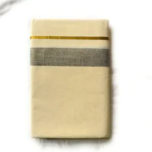 WOODLOOM KERALA HANDLOOM KASAVU MUNDU - Image 4