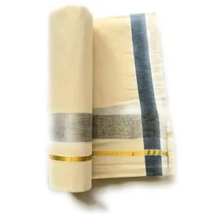 WOODLOOM KERALA HANDLOOM KASAVU MUNDU - Image 3