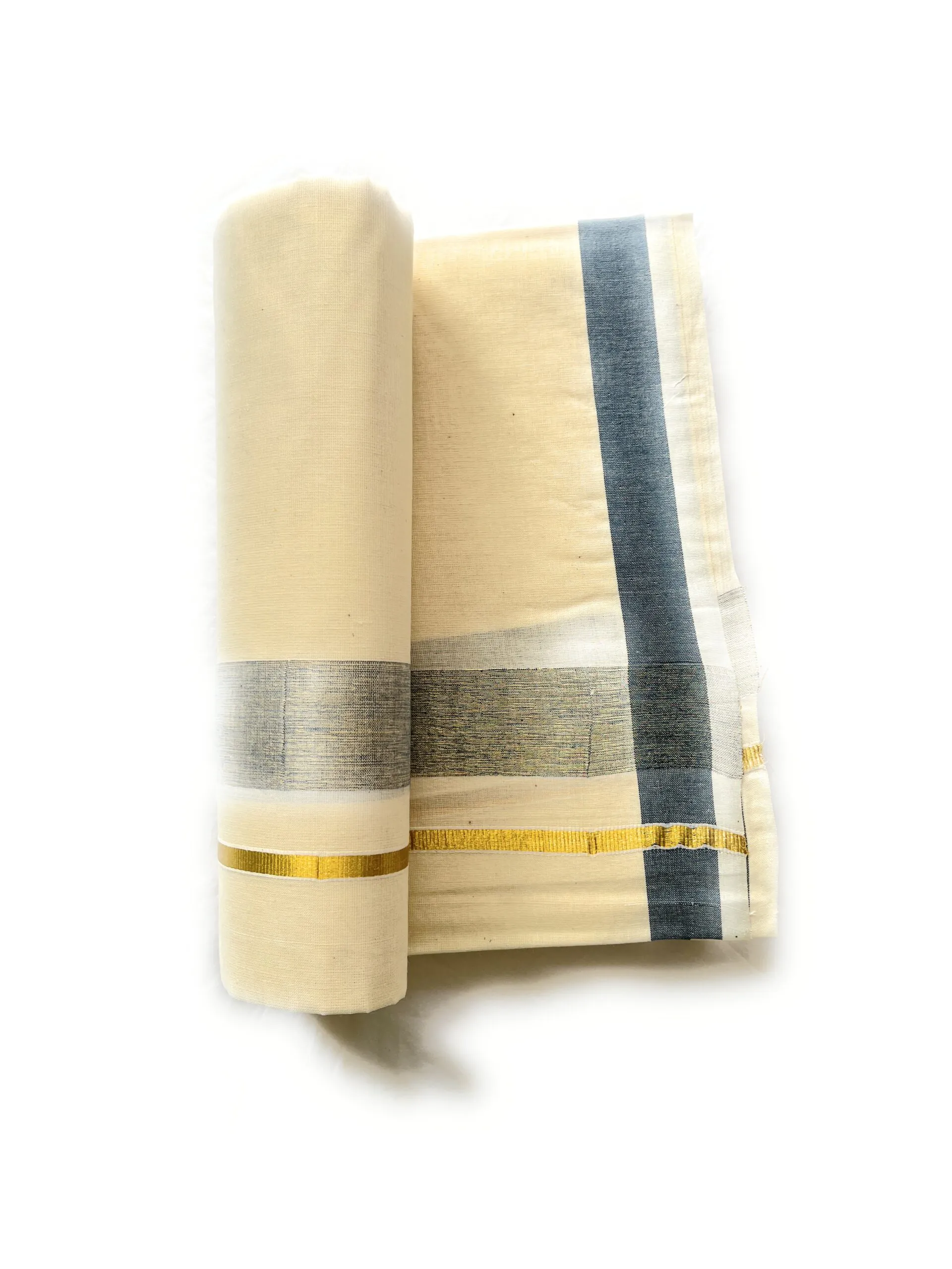 WOODLOOM KERALA HANDLOOM KASAVU MUNDU - Image 3