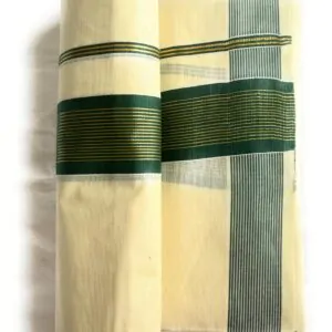 WOODLOOM HANDLOOM KERALA KASAVU MUNDU - Image 3