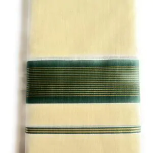 WOODLOOM HANDLOOM KERALA KASAVU MUNDU - Image 2