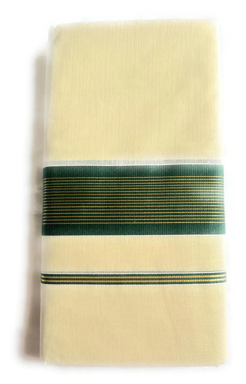 WOODLOOM HANDLOOM KERALA KASAVU MUNDU - Image 2