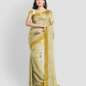 WOODLOOM HANDLOOM COTTON KASAVU SAREE - Image 4