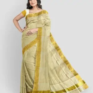 WOODLOOM HANDLOOM COTTON KASAVU SAREE - Image 3