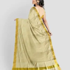 WOODLOOM HANDLOOM COTTON KASAVU SAREE - Image 2