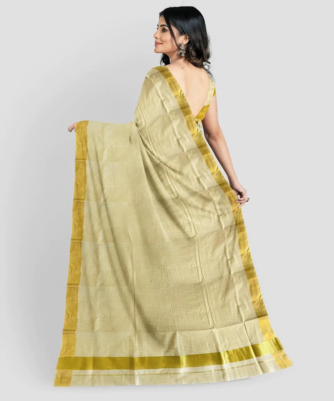 WOODLOOM HANDLOOM COTTON KASAVU SAREE - Image 2