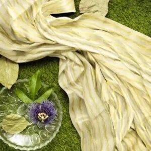 WOODLOOM STRIPED KASAVU  HANDLOOM COTTON SAREE - Image 6