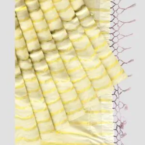 WOODLOOM STRIPED KASAVU  HANDLOOM COTTON SAREE - Image 7