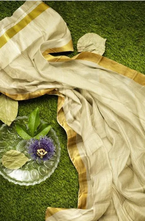 WOODLOOM HANDLOOM COTTON KASAVU SAREE