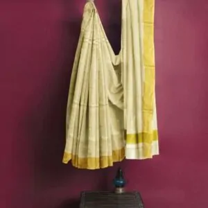 WOODLOOM HANDLOOM COTTON KASAVU SAREE - Image 5