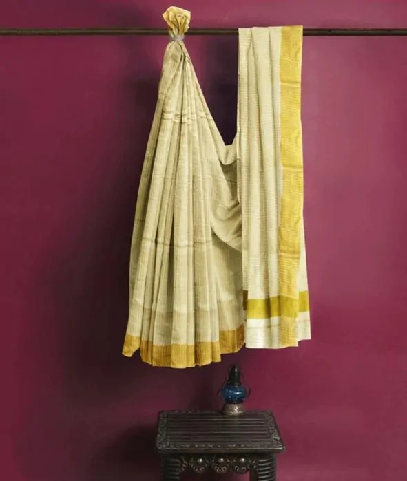 WOODLOOM HANDLOOM COTTON KASAVU SAREE - Image 5