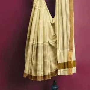 WOODLOOM HANDLOOM COTTON KERALA SAREE - Image 3