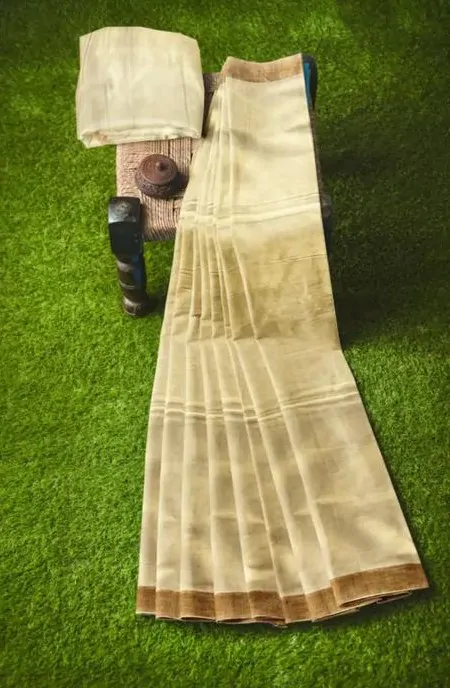 WOODLOOM HANDLOOM COTTON KERALA SAREE