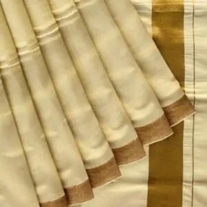 WOODLOOM HANDLOOM COTTON KERALA SAREE - Image 4