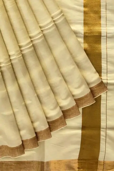 WOODLOOM HANDLOOM COTTON KERALA SAREE - Image 4