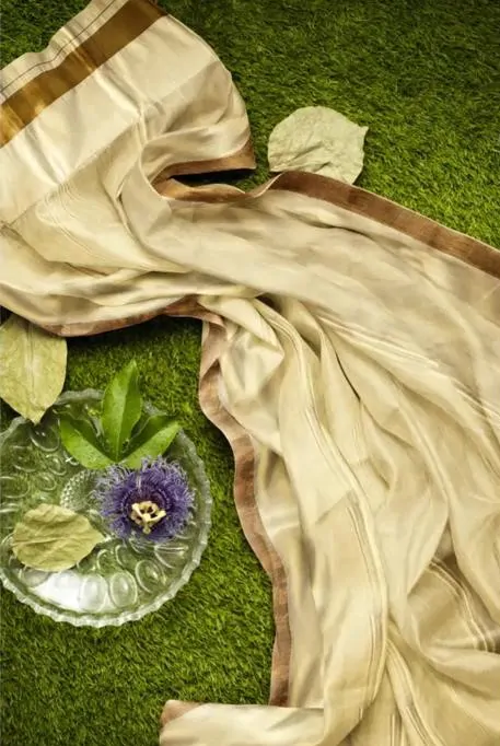 WOODLOOM HANDLOOM COTTON KERALA SAREE - Image 9