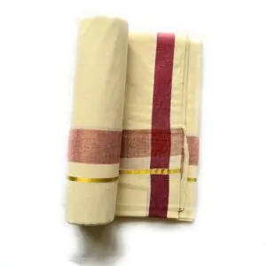 WOODLOOM HANDLOOM KASAVU KERALA DHOTHI - Image 4