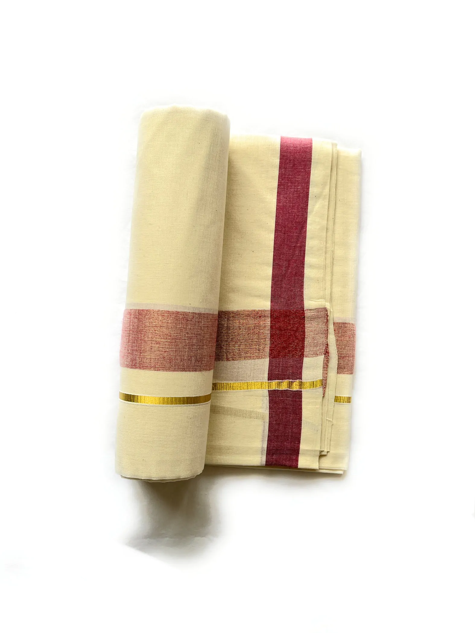 WOODLOOM HANDLOOM KASAVU KERALA DHOTHI