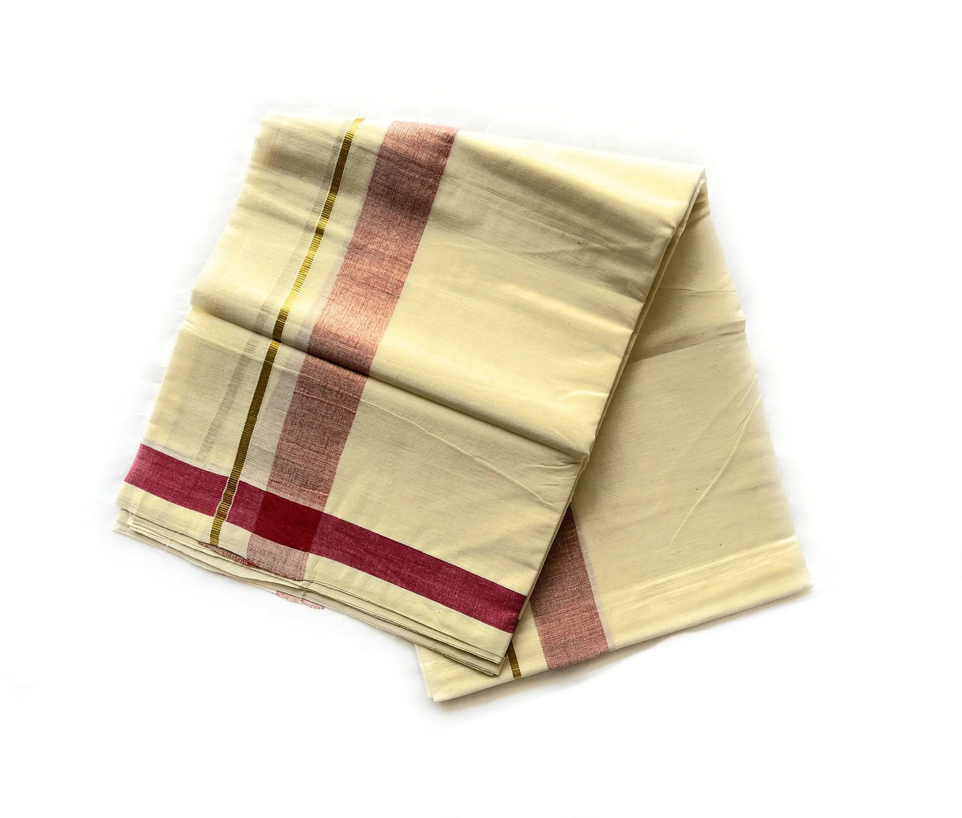 WOODLOOM HANDLOOM KASAVU KERALA DHOTHI - Image 3