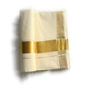WOODLOOM HANDLOOM KERALA KASAVU MUNDU - Image 4