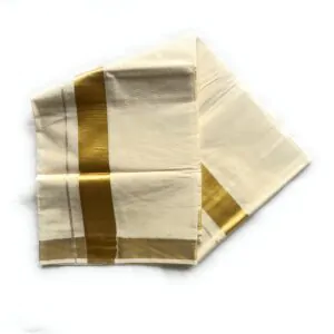 WOODLOOM HANDLOOM KERALA KASAVU MUNDU - Image 3