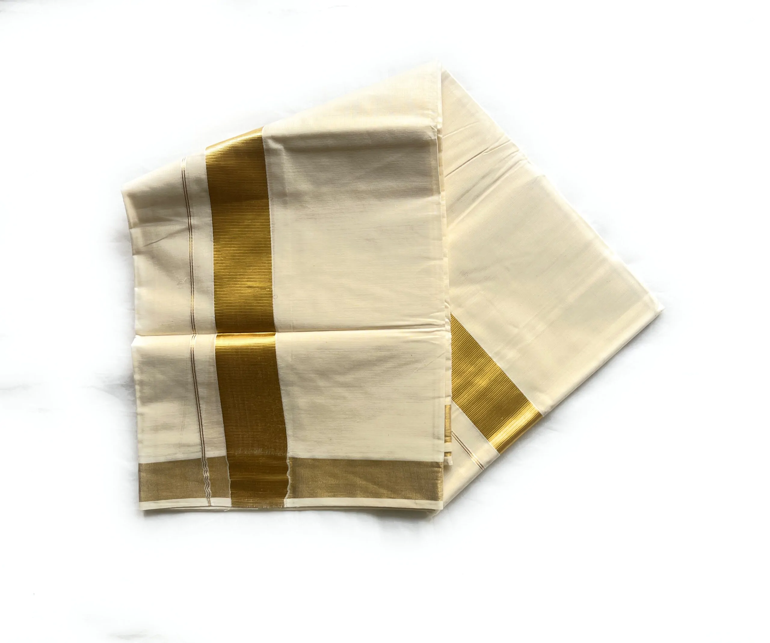 WOODLOOM HANDLOOM KERALA KASAVU MUNDU - Image 3