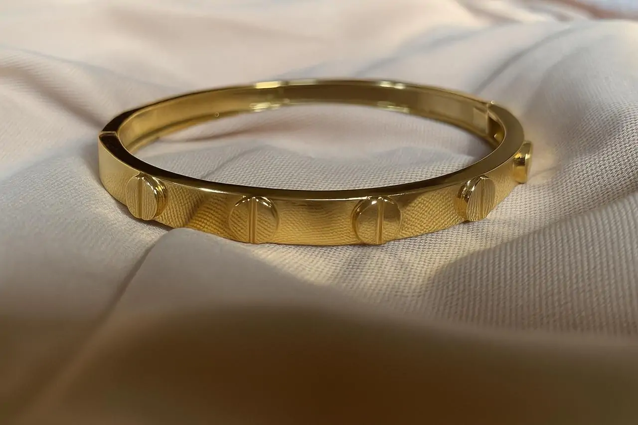 Kallos by Woodenza Gold Cuff Bangle