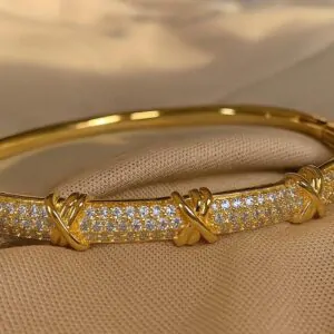 Kallos By Woodenza Gold Plated Bangle - Image 2