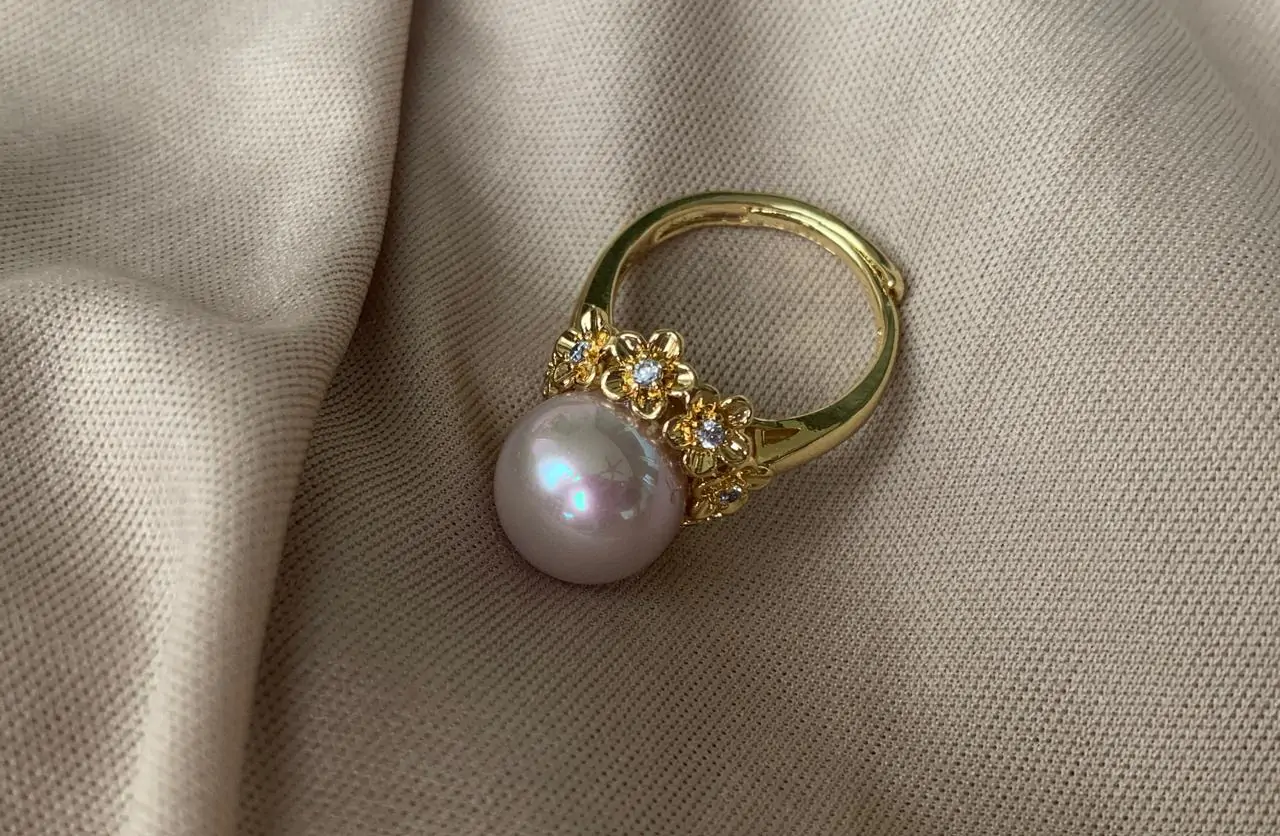 Kallos By Woodenza Pearl Ring